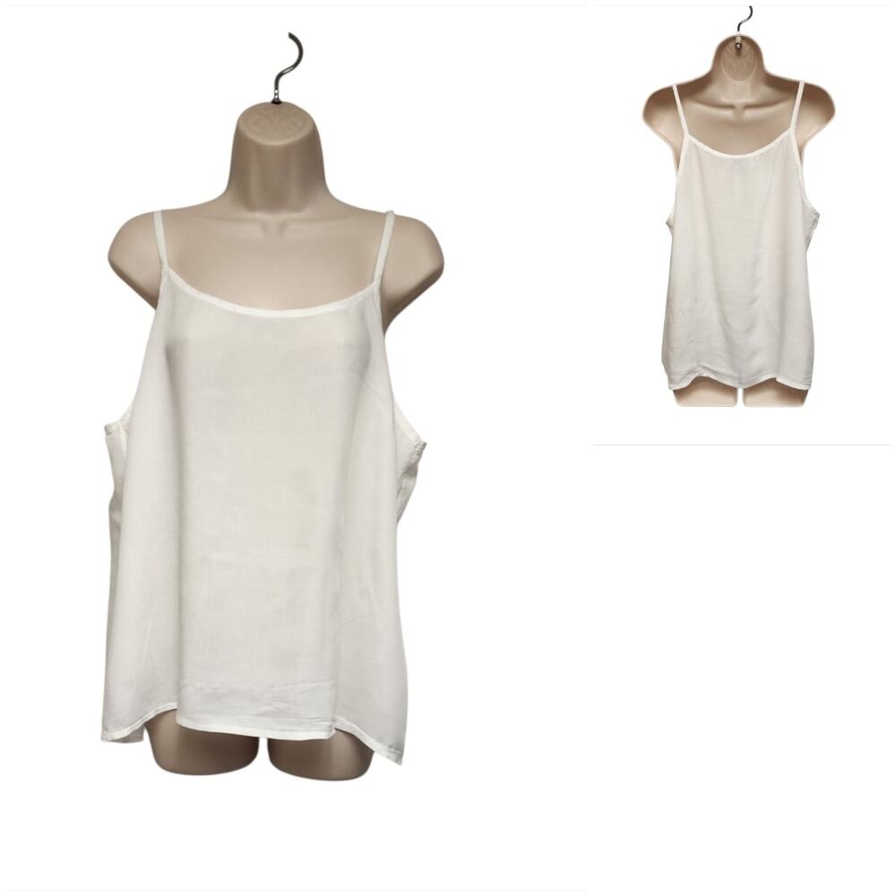 Chico's Sleeveless Spaghetti Straps White Cami Top Size 2(12-14)